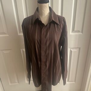 Men's Brown Striped Shirt